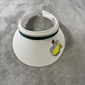 Vintage Masters Golf‎ Visor Womens White Green Trim Preppy Luxury Made in USA